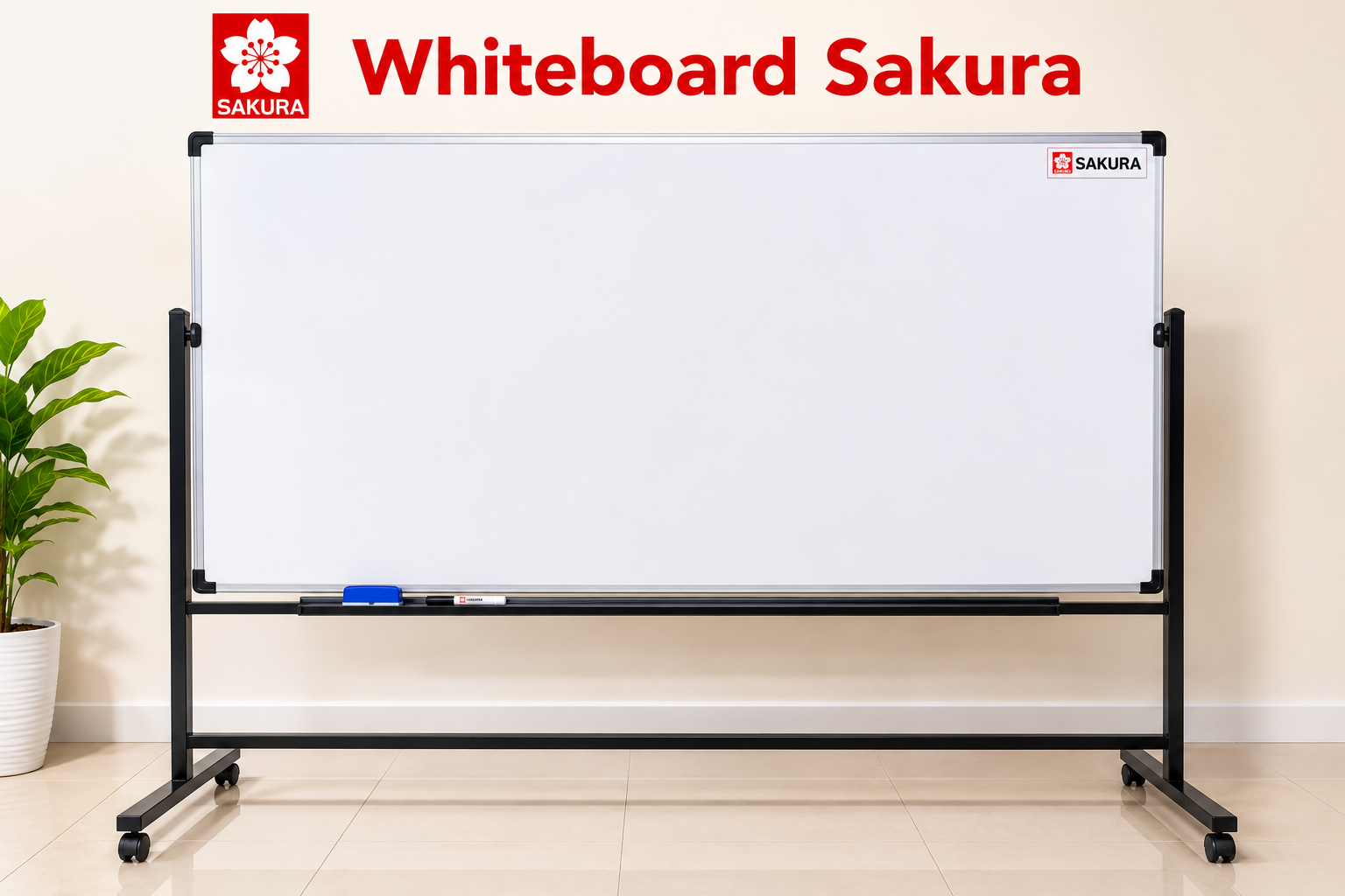 Whiteboard Sakura Murah Standing 120x240